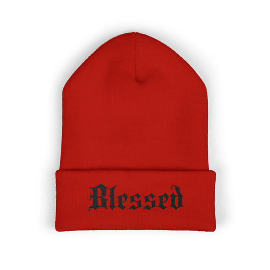 Blessed Embroidered Cuffed Beanie - Streetwear Hat