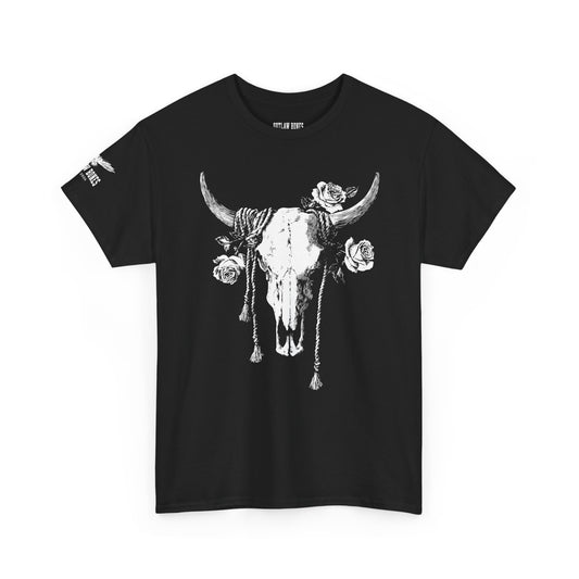 Bull Skull Floral Tee — Western Graphic T-Shirt