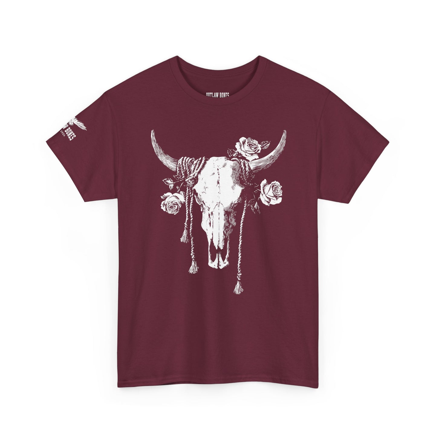 Bull Skull Floral Tee — Western Graphic T-Shirt