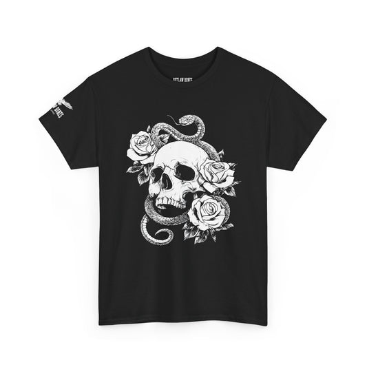 Skull, Roses & Snake Tee — Western Graphic T-Shirt