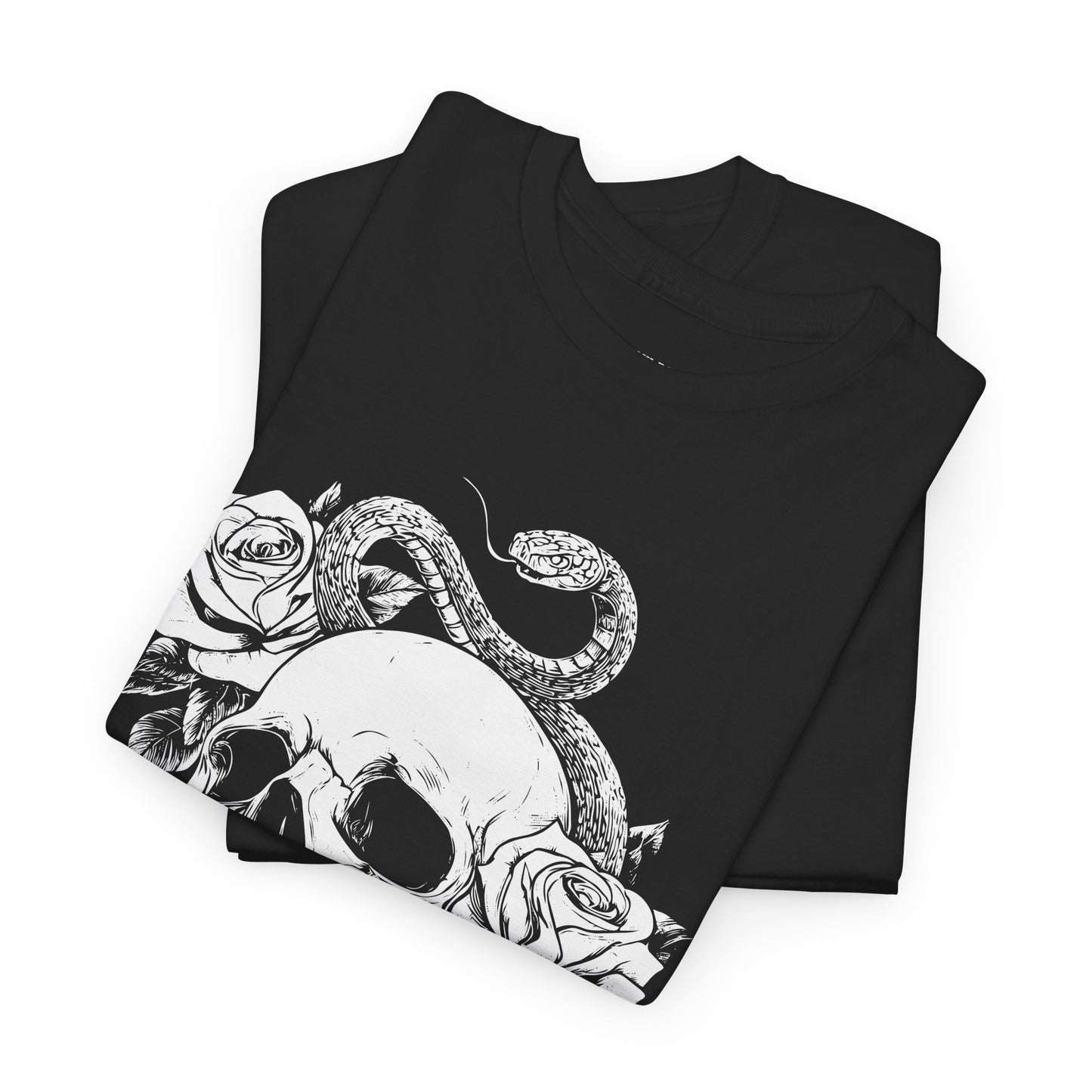 Skull, Roses & Snake Tee — Western Graphic T-Shirt
