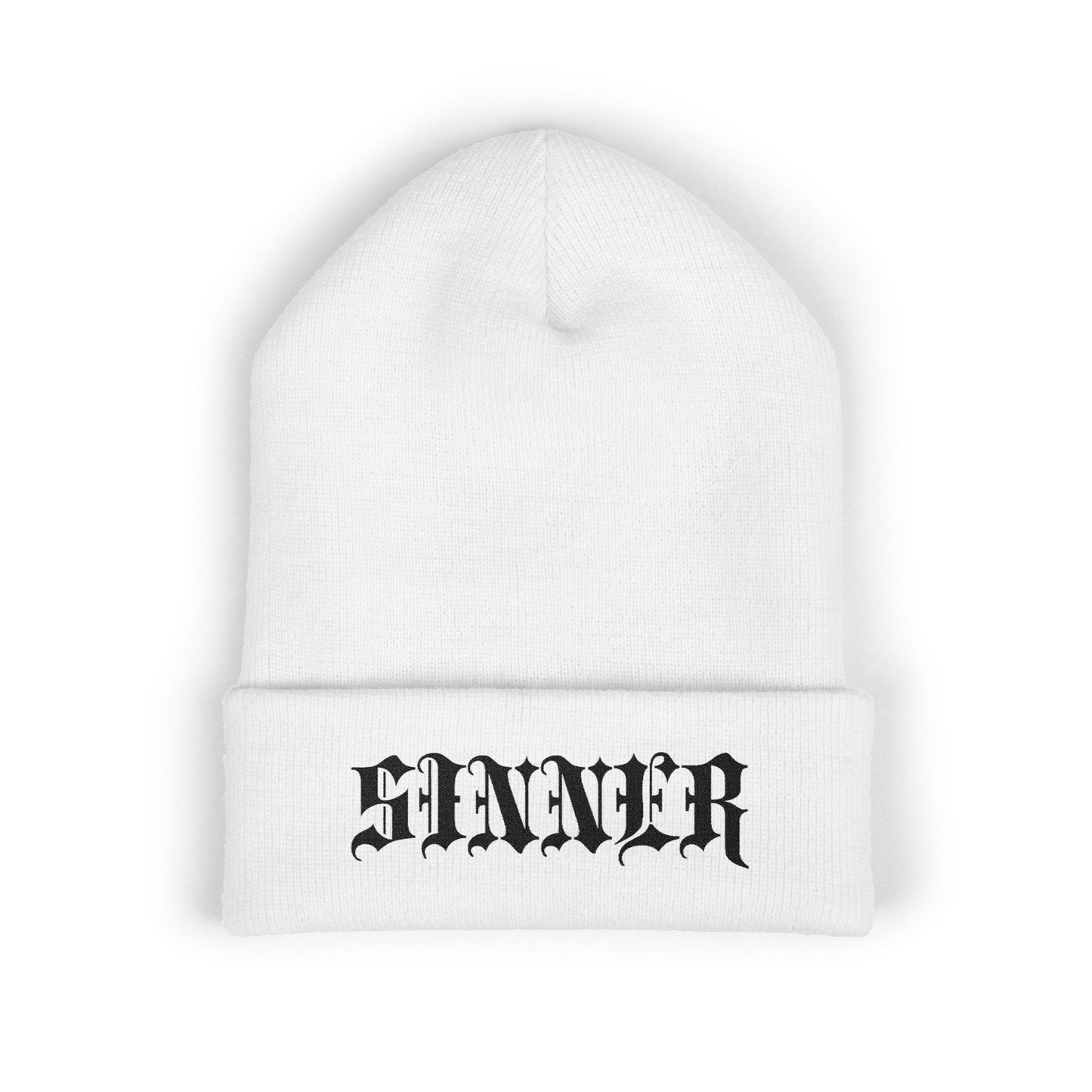 Sinner Embroidered Cuffed Beanie - Streetwear Hat