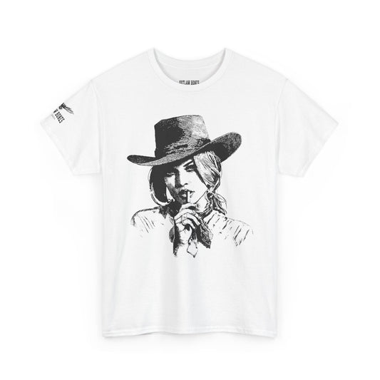 Smoking Rebel Cowgirl - Western Graphic T-Shirt